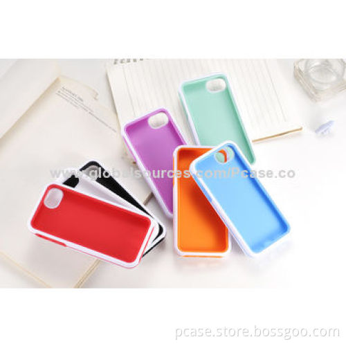 Combo Case for iPhone 5, Soft Silicone Inside, Hard PC Outside, Three-in-one